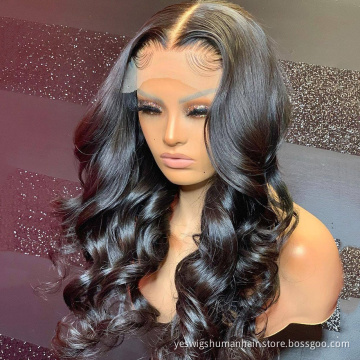 Cheap Raw Brazilian Virgin Body Wave Human Hair Hd Full Lace Front Wig Swiss Lace Frontal Closure Wig Human Hair For Black Women
